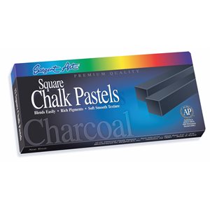 Chalk Pastel Squares CHARCOAL ~BOX 12