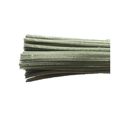Pipe Cleaners 12" GREY ~PKG 100