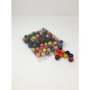 Coloured Beads Wood 20mm ~PKG 100