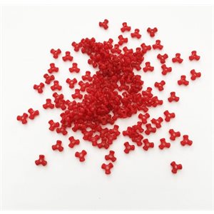 Tri Beads Opaque RED ~PKG 1000
