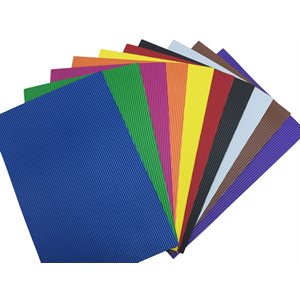 Foam Sheets - Corrugated in Assorted Colours 9 x 12 ~PKG10