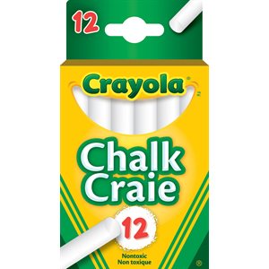 Crayola Chalk Sticks WHITE ~BOX 12