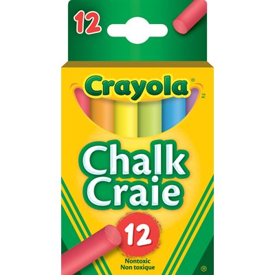 Crayola Chalk Sticks Assorted ~BOX 12