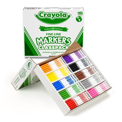 Crayola Classpack Fineline Markers ~BOX 200