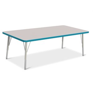 Prism Table, Elementary- Gray / Teal / Gray 30" x 60" ~EACH