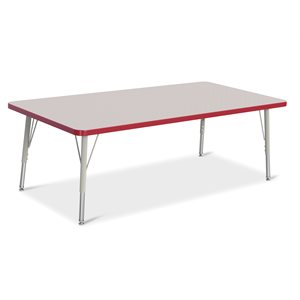 Prism Table, Elementary- Gray / Red / Gray 30" x 60" ~EACH