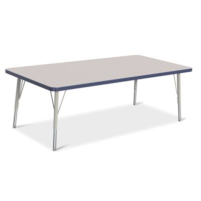Prism Table, Elementary- Gray / Navy / Gray 30" x 60" ~EACH