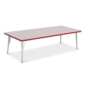 Prism Table, Elementary- Gray / Red / Gray 30" x 72" ~EACH