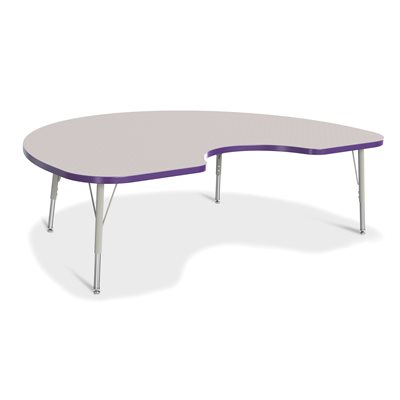 Prism Table, Elementary- Gray / Purple / Gray 48"x72" Kidney ~EACH