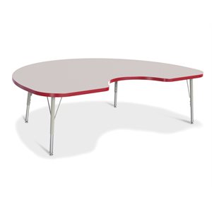 Prism Table, Elementary- Gray / Red / Gray 48"x72" Kidney ~EACH