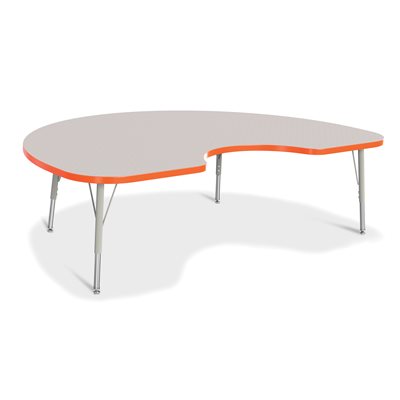 Prism Table, Elementary- Gray / Orange / Gray 48"x72" Kidney ~EACH