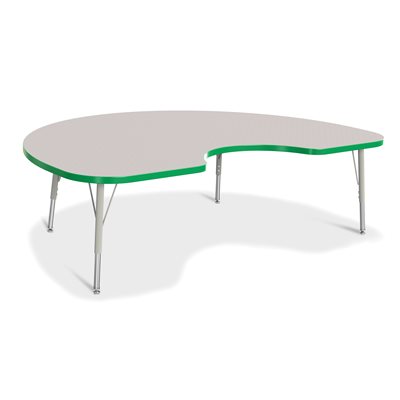 Prism Table, Elementary- Gray / Green / Gray 48"x72" Kidney ~EACH
