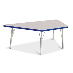 Prism Table, Elementary- Gray / Blue / Gray 30"x60" Trapezoid ~EACH