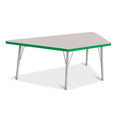 Prism Table, Elementary- Gray / Green / Gray 30"x60" Trapezoid ~EACH