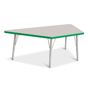 Prism Table, Elementary- Gray / Green / Gray 30"x60" Trapezoid ~EACH