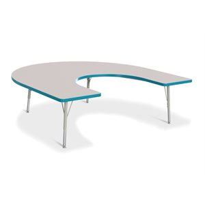 Prism Table, Elementary- Gray / Teal / Gray 66"x 60" Horseshoe ~EACH