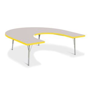 Prism Table, Elementary- Gray / Yellow / Gray 66"x 60" Horseshoe ~EACH