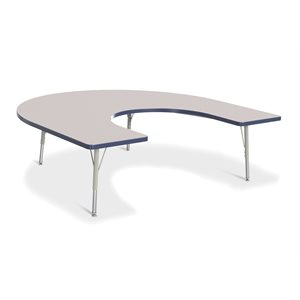 Prism Table, Elementary- Gray / Navy / Gray 66"x 60" Horseshoe ~EACH