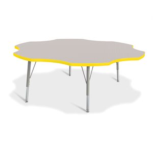 Prism Table, Elementary- Gray / Yellow / Gray 60" Six Leaf ~EACH
