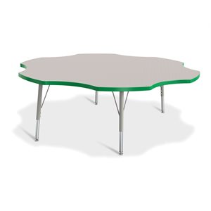 Prism Table, Elementary- Gray / Green / Gray 60" Six Leaf ~EACH