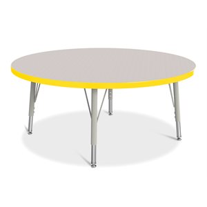 Prism Table, Elementary- Gray / Yellow / Gray 42" Round ~EACH