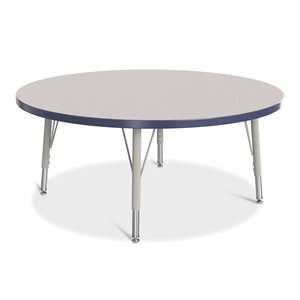 Prism Table, Elementary- Gray / Navy / Gray 42" Round ~EACH