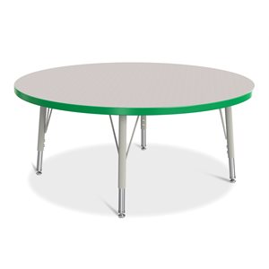 Prism Table, Elementary- Gray / Green / Gray 42" Round ~EACH