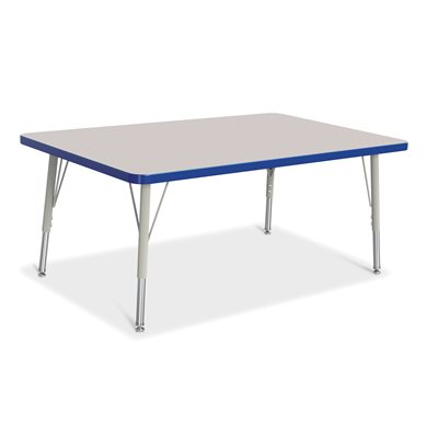 Prism Table, Elementary- Gray / Blue / Gray 30" x 48" ~EACH
