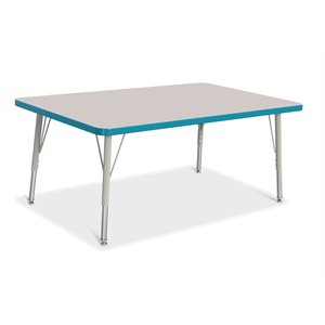 Prism Table, Elementary- Gray / Teal / Gray 30" x 48" ~EACH