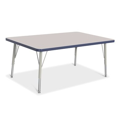 Prism Table, Elementary- Gray / Navy / Gray 30" x 48" ~EACH