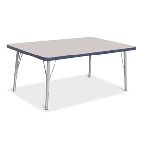 Prism Table, Elementary- Gray / Navy / Gray 30" x 48" ~EACH