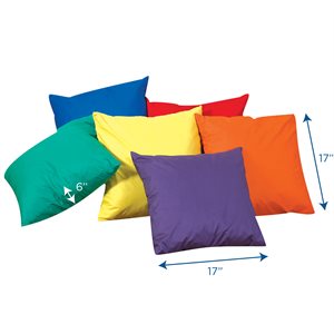 Cozy Pillows PRIMARY CLRS ~SET6