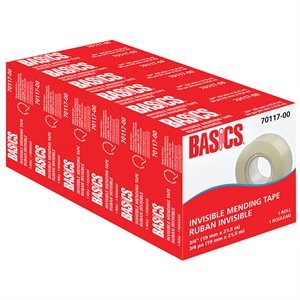 Basics Invisible Tape REFILL 3 / 4" 19mm ~PKG 6