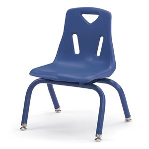 10" BLUE Berries Plastic Chair w / Powder Coated Legs ~EACH