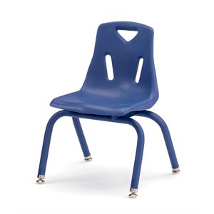 12" BLUE Berries Plastic Chair w / Powder Coated Legs ~EACH