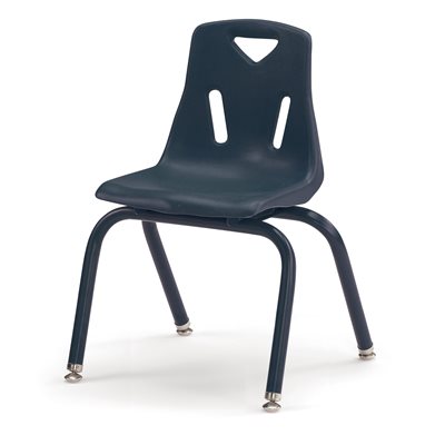 14" NAVY Berries Plastic Chair w / Powder Coated Legs ~EACH