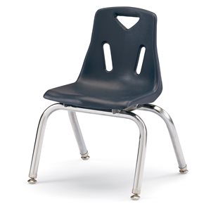 12" Navy Chair w / Chrome Plated legs ~EACH