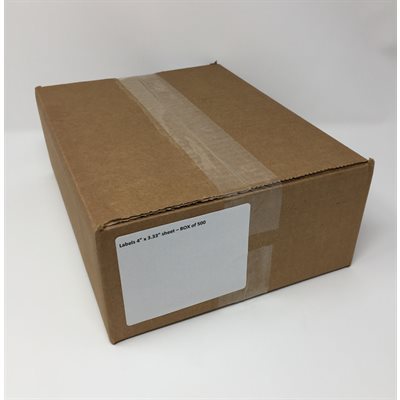 Labels 4" x 3.33" sheets ~BOX 500