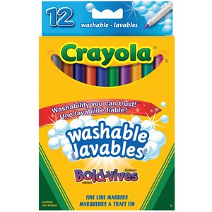 Crayola Wash Thin Tip BOLD ~BOX 12