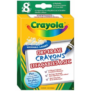 Crayola Dry Erase Crayons Wash ~BOX 8