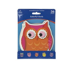 Accents Colorful Owls ~PKG 36