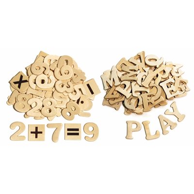 Wood Letters & Numbers ~PKG 200