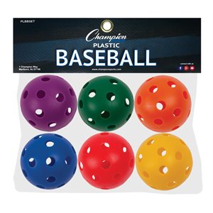 Plastic Baseballs Assorted ~SET 6