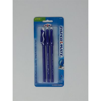 Erasermate Pens BLUE Med ~PKG 3