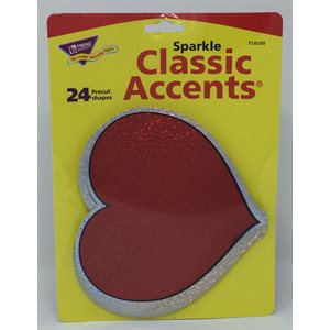 Classic Accents Shimmering Hearts ~PKG 24
