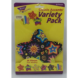 Classic Accents Star Medley Assorted ~PKG 36