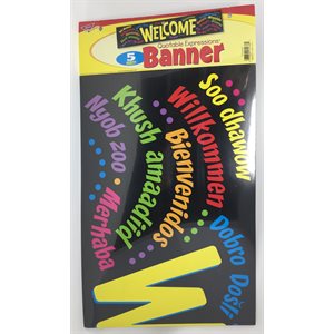 Banner Welcome Multilingual 5" ~EACH