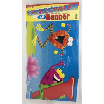Banner Welcome Frogs 10" ~EACH
