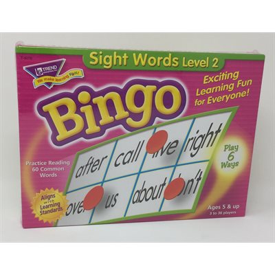 Bingo Game Sight Words Level 2 