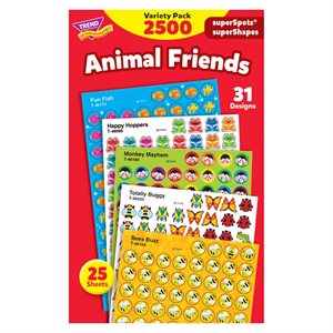 Stickers Animal Friends Assorted ~PKG 2500